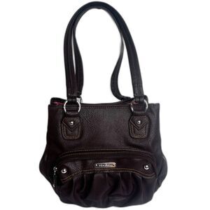 Rosetti Faux Leather Brown Bucket Hobo Shoulder Bag Purse Neutral Boho